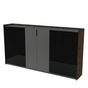 Шкаф средний, со стеклом, трехсоставный