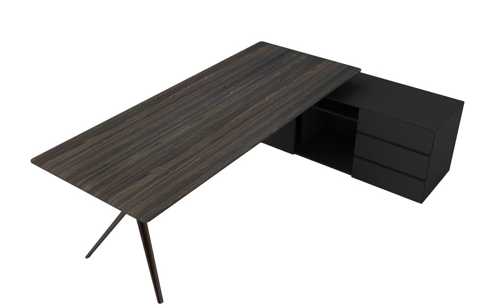 Cтол письменный с боковой тумбой (правый)