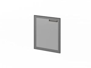 Дверь низкая стеклянная в профиле левая (Фурнитура черная)