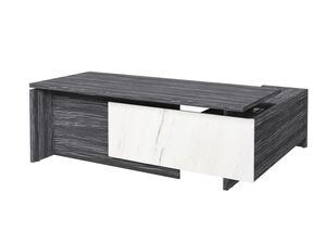 Стол руководителя с опорной тумбой (левый) (Фурнитура черная)