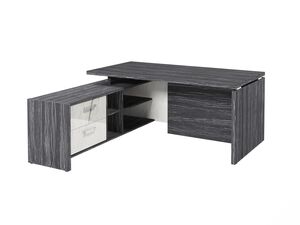 Стол руководителя с опорной тумбой (левый) (Фурнитура INOX)