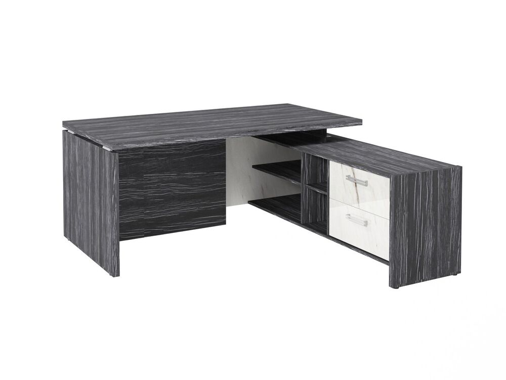 Стол руководителя с опорной тумбой (правый) (Фурнитура INOX)