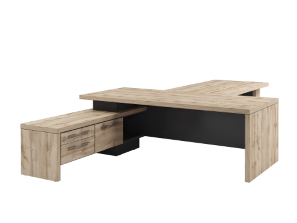 Стол руководителя с опорной тумбой (левый)