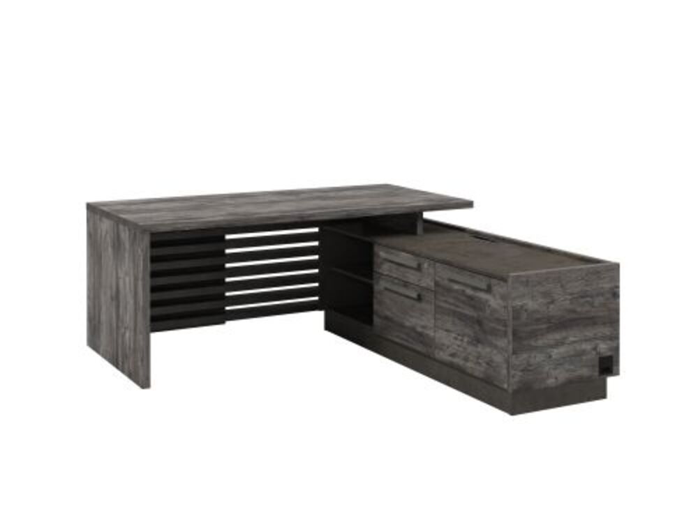 Стол руководителя с опорной тумбой с блоком розеток (правый)