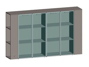 Двойной шкаф средний универсальный с боковыми стеллажами
