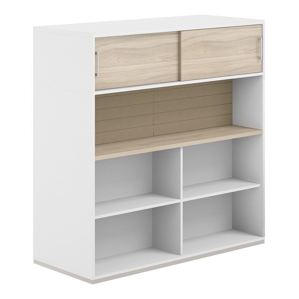 Стеллаж-комбо 2-стор. 1438 с антресолью, с экраном тканевым высоким