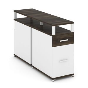 Тумба двухсторонняя опорная/приставная 1 ящик + 1 распашной фасад с надставкой