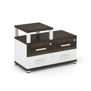 Тумба приставная широкая 4 ящика с надставкой узкой