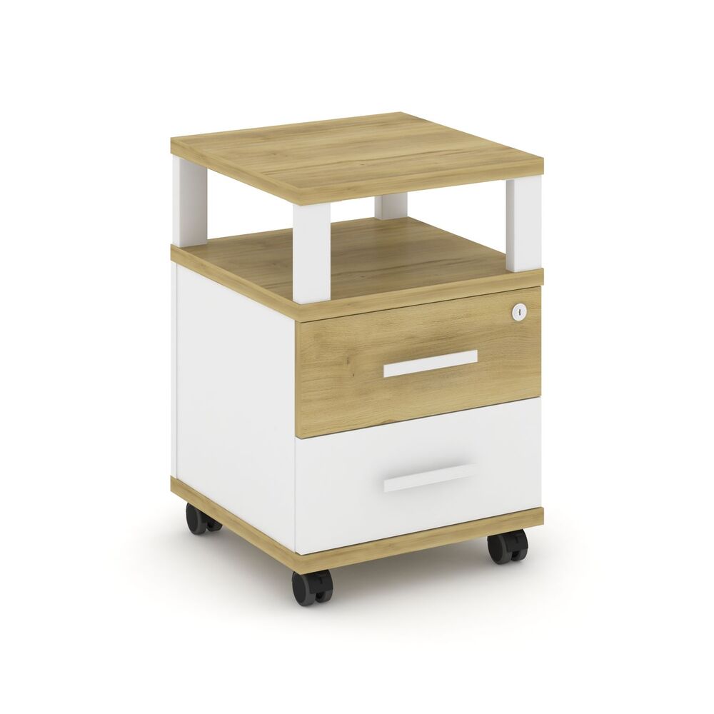 Тумба мобильная 2 ящика с надставкой