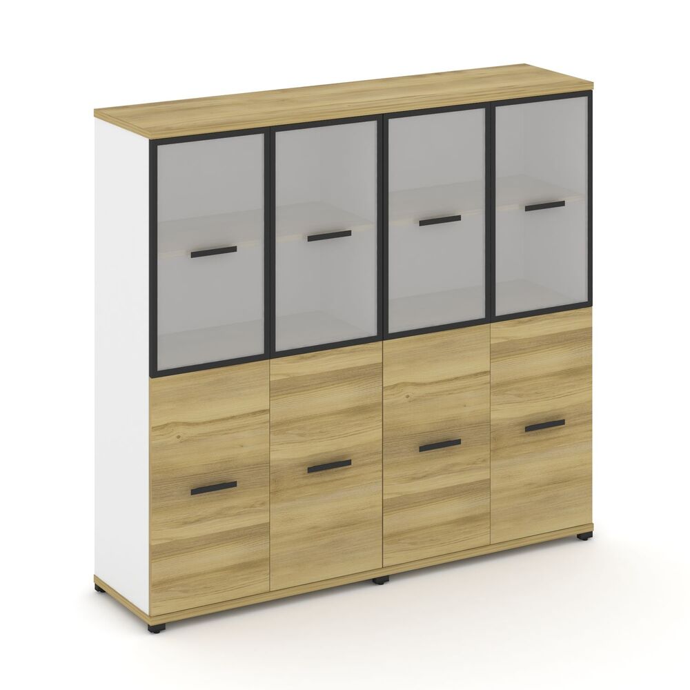 Шкаф две широкие секции, 4 ниши