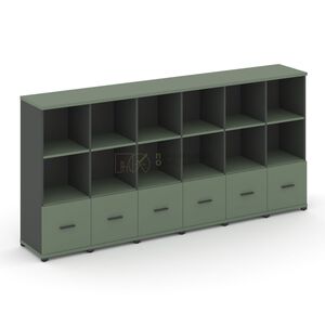 Шкаф шесть узких секций, 3 ниши