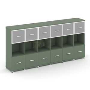 Шкаф шесть узких секций, 3 ниши