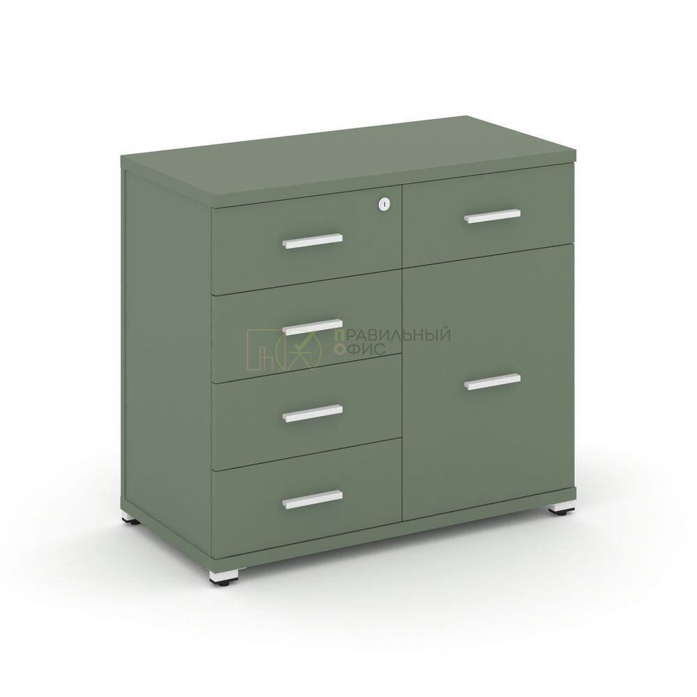 Тумба приставная широкая 5 ящиков + 1 распашной фасад