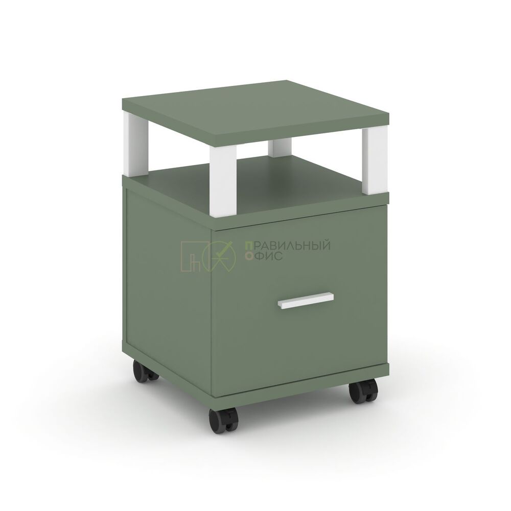 Тумба мобильная 1 распашной фасад с надставкой