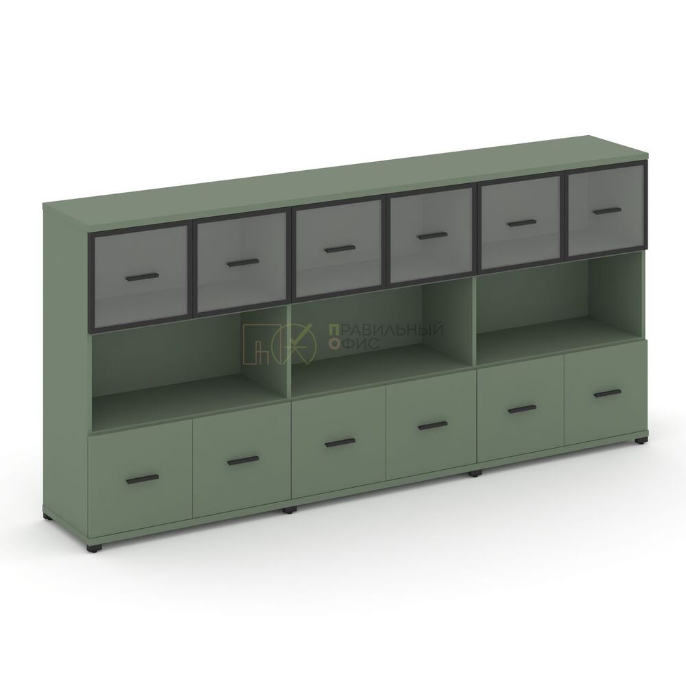 Шкаф три широкие секции, 3 ниши