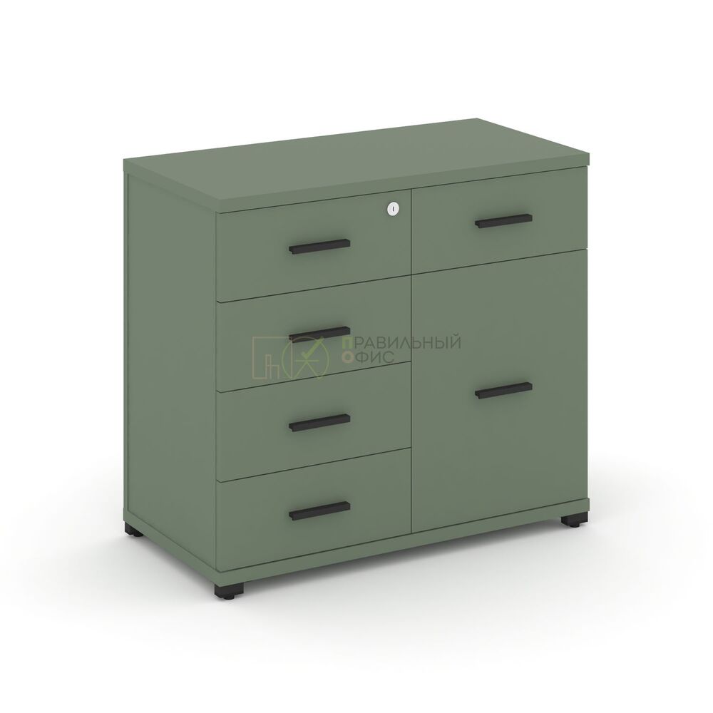 Тумба приставная широкая 5 ящиков + 1 распашной фасад