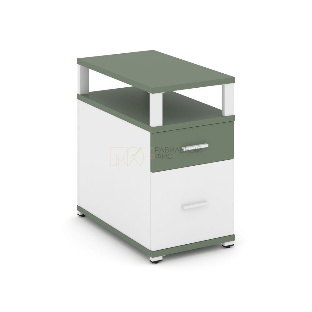 Тумба приставная 1 ящик + 1 распашной фасад с надставкой