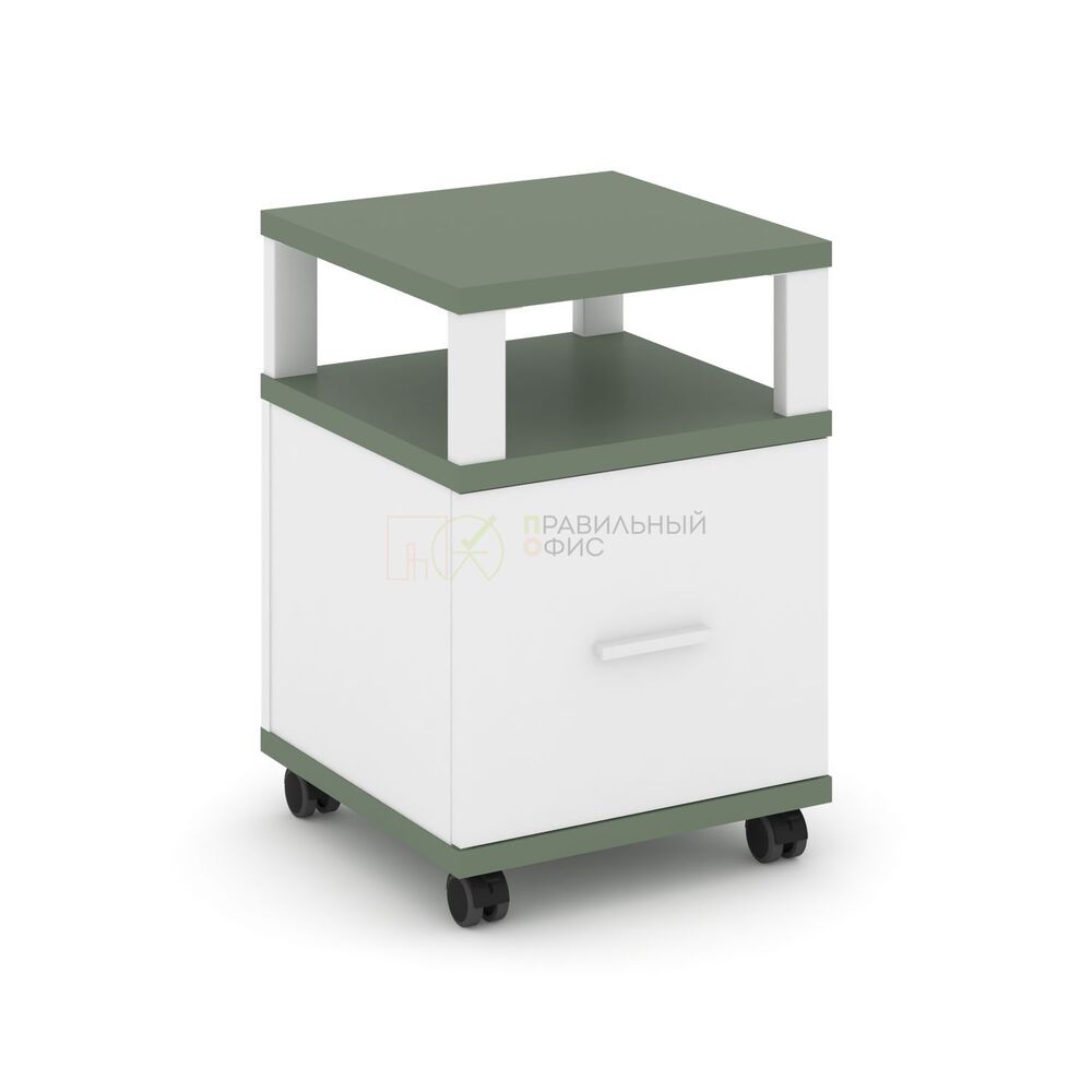 Тумба мобильная 1 распашной фасад с надставкой