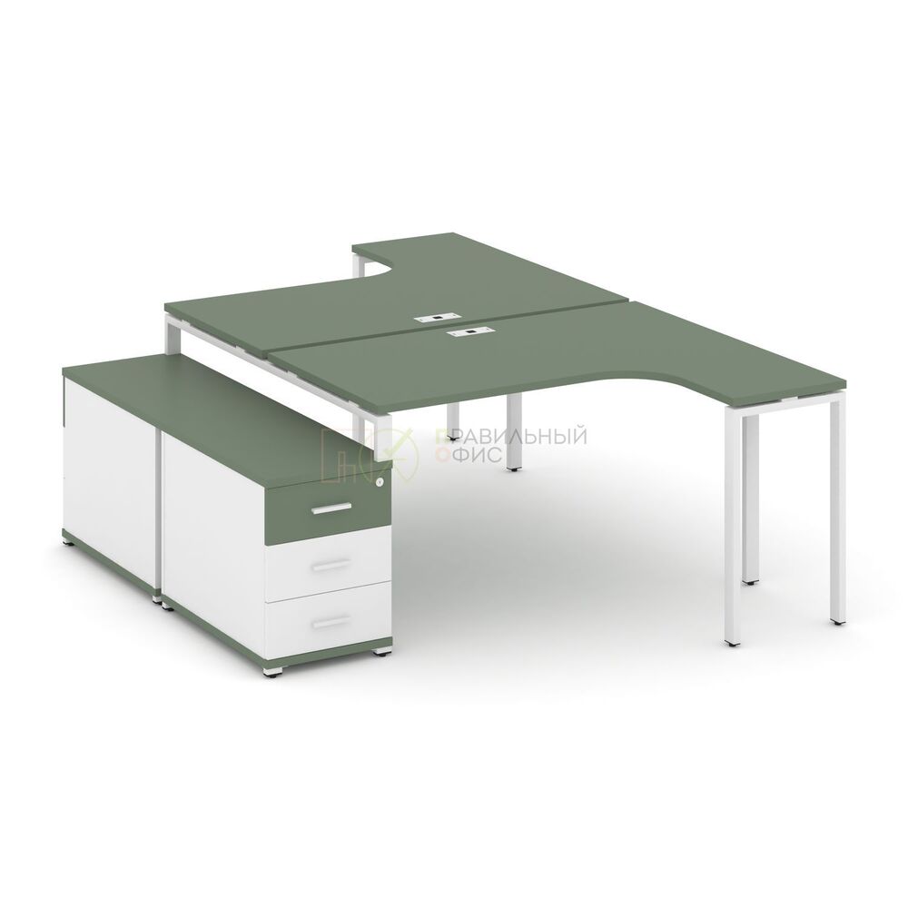 Рабочая станция с двойной опорной тумбой