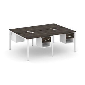 Рабочая станция двухсторонняя с подвесными тумбами на 4 места