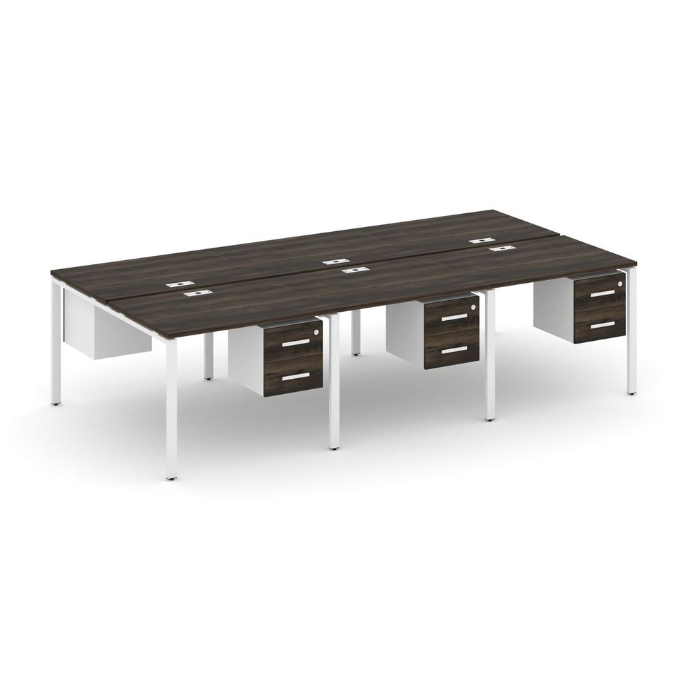 Рабочая станция двухсторонняя с подвесными тумбами на 6 мест