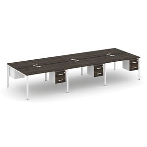 Рабочая станция двухсторонняя с подвесными тумбами на 6 мест