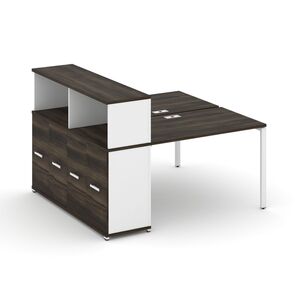 Рабочая станция с опорным распашным шкафом с надставкой низкой