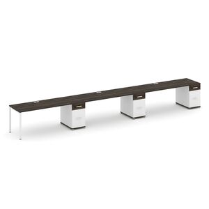 Рабочая станция на 3 места с тремя опорными тумбами