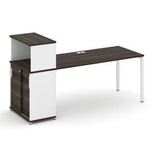 Стол рабочий с опорным шкафом купе с надставкой низкой