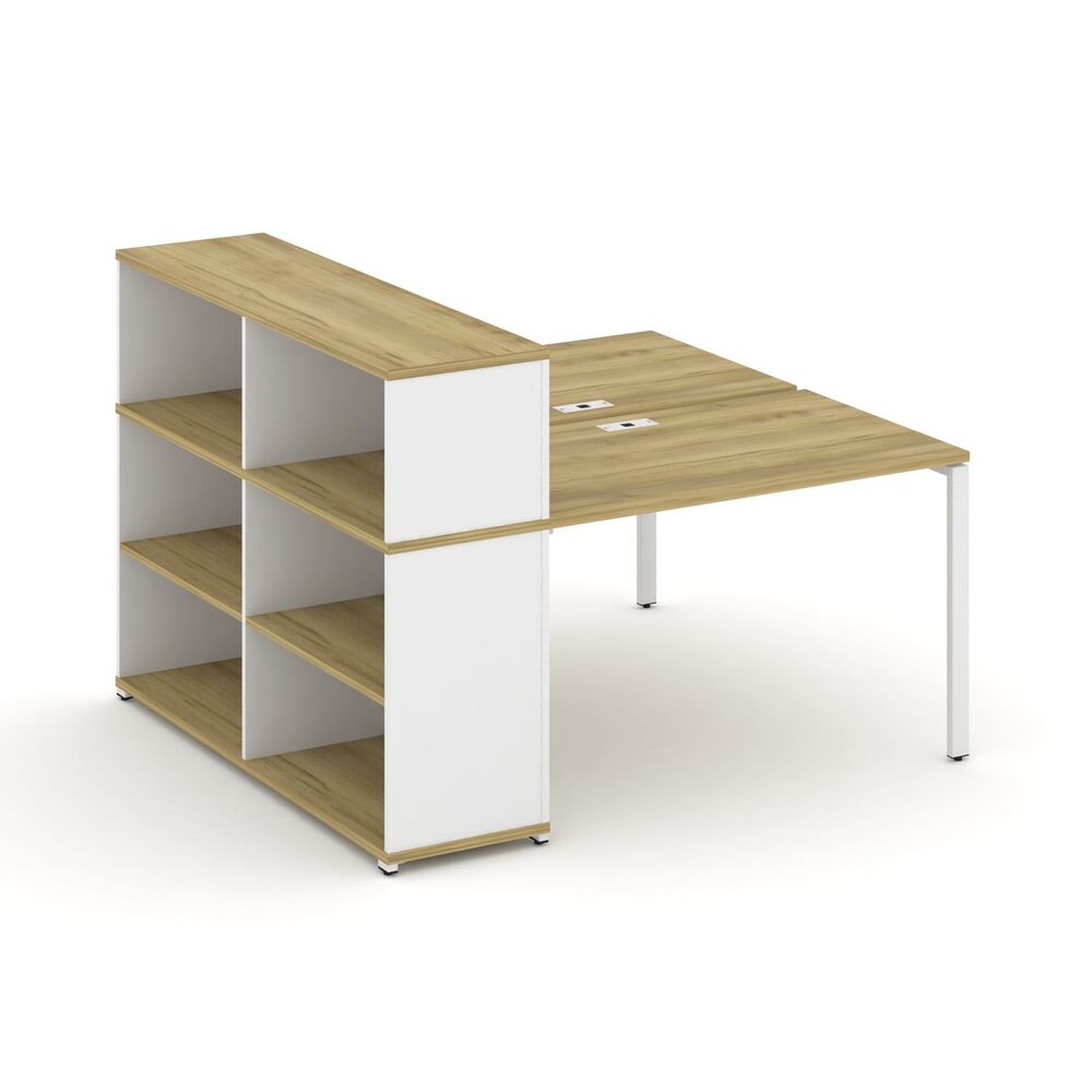 Рабочая станция с опорным стеллажом с надставкой низкой