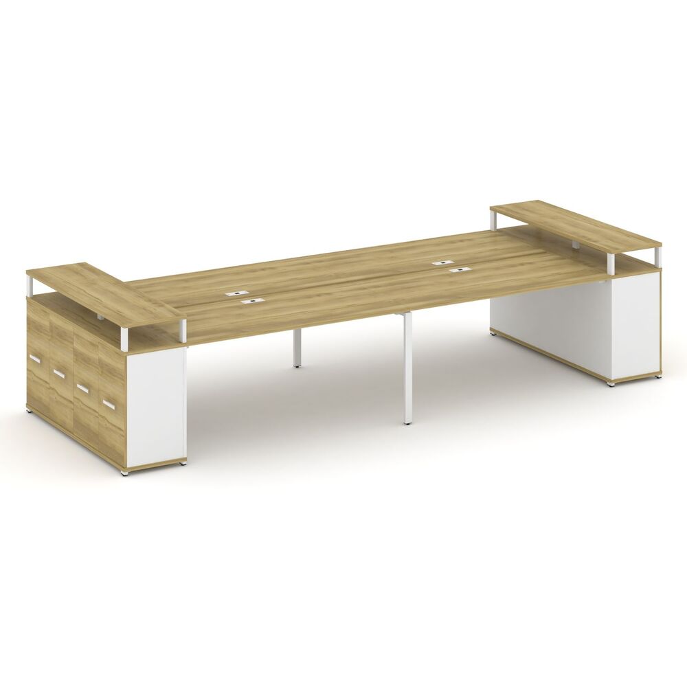 Рабочая станция с опорными распашными шкафоми с верхними горизонтами