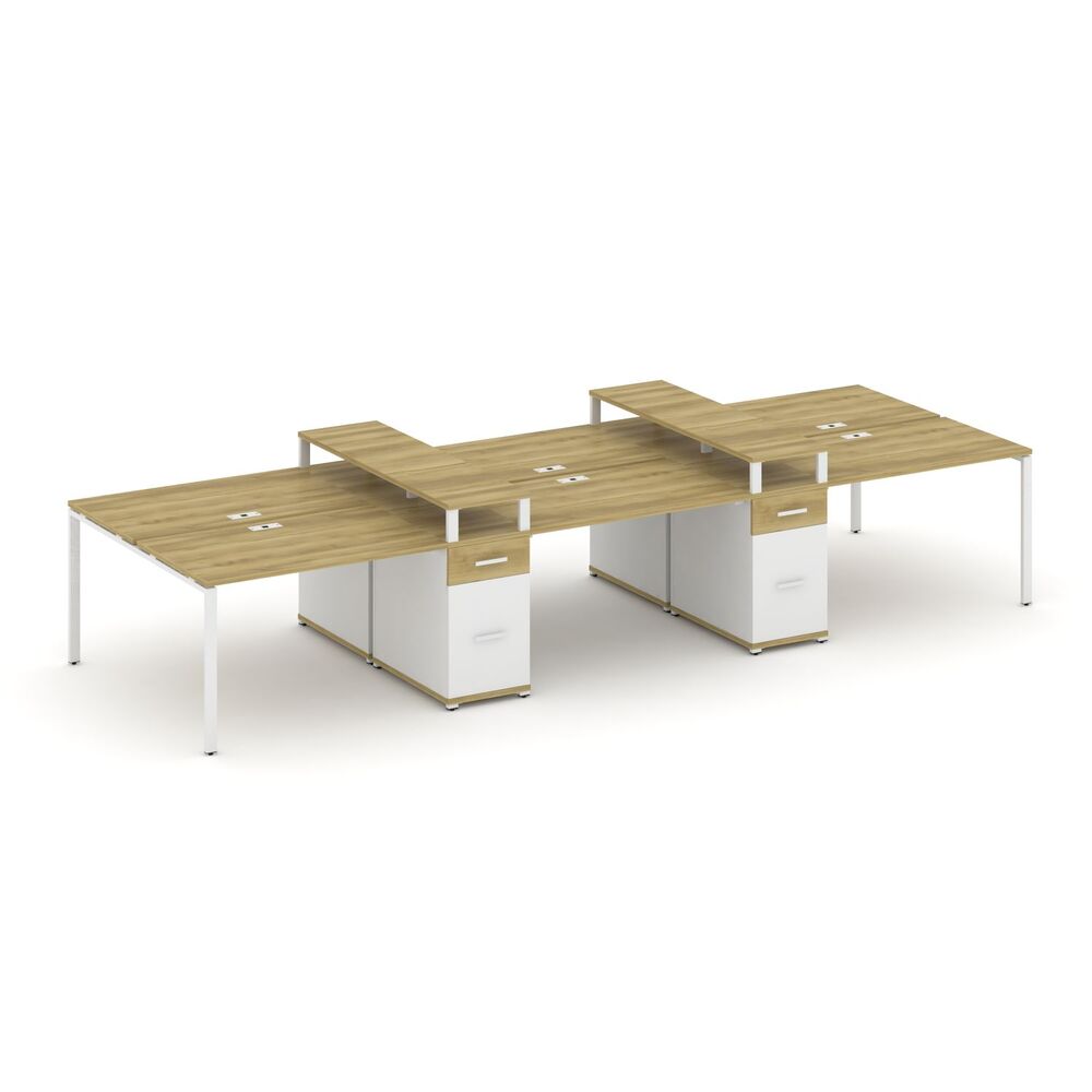 Рабочая станция на 6 мест с двумя опорными тумбами