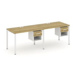 Рабочая станция односторонняя с подвесными тумбами на 2 места