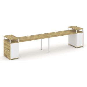 Рабочая станция с опорными распашными шкафами с верхними горизонтами