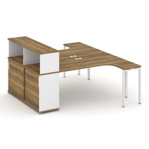 Рабочая станция с опорным шкафом-купе с надставкой низкой