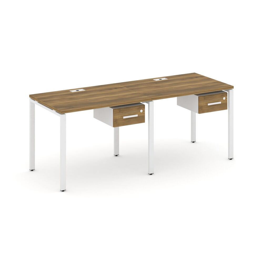 Рабочая станция односторонняя с подвесными тумбами на 2 места