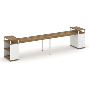 Рабочая станция с опорными стеллажами с верхними горизонтами