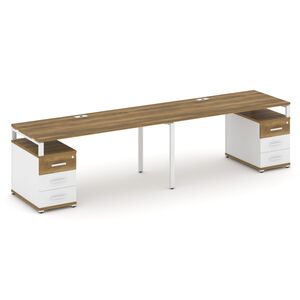 Рабочая станция на 2 места с двумя опорными тумбами