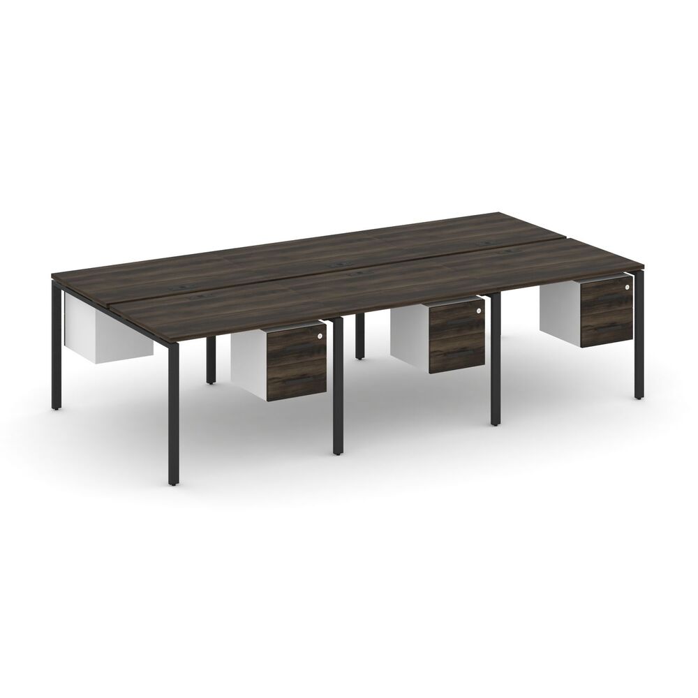 Рабочая станция двухсторонняя с подвесными тумбами на 6 мест