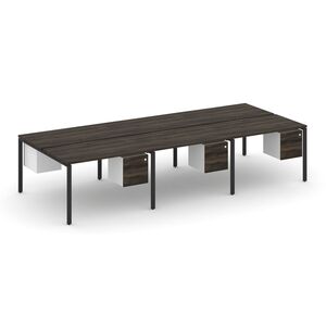 Рабочая станция двухсторонняя с подвесными тумбами на 6 мест