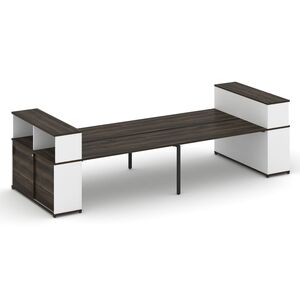 Рабочая станция с опорными шкафами купе с надставкой низкой