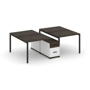 Рабочая станция на 4 места с двухсторонней опорной тумбой