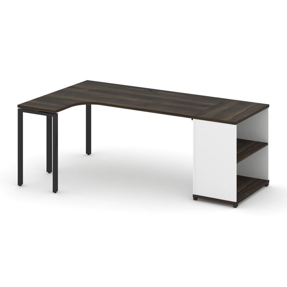 Стол эргономичный опорным стеллажом левый