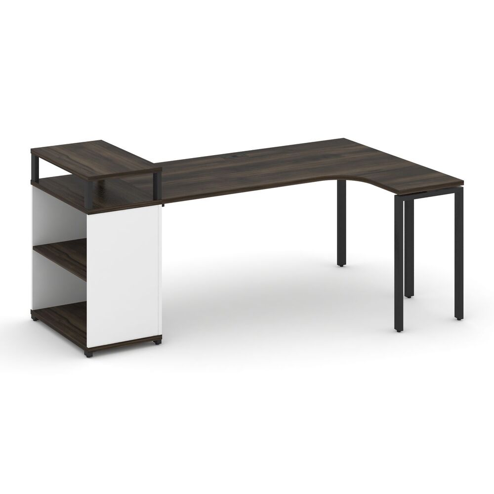 Стол эргономичный с опорным стеллажом с верхним горизонтом правый