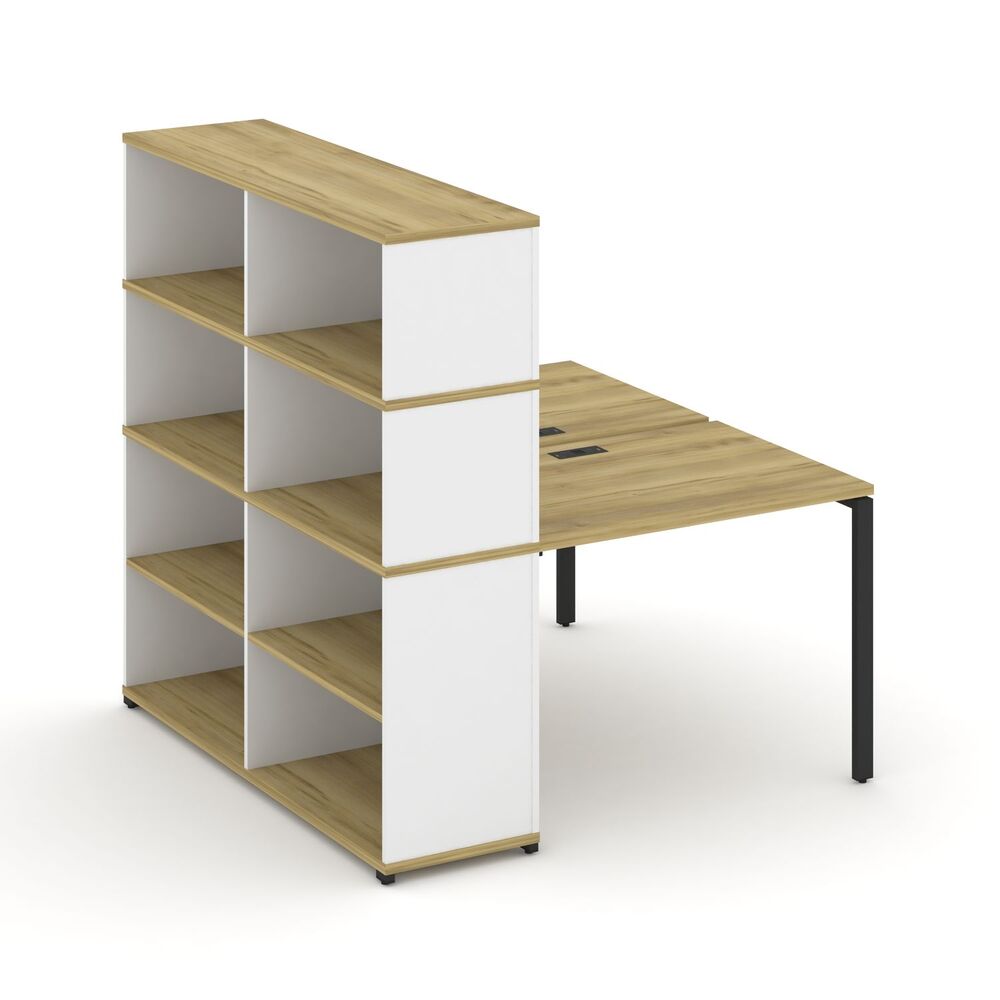 Рабочая станция с опорным стеллажом с надставкой высокой