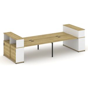 Рабочая станция с опорными шкафами купе с надставкой низкой