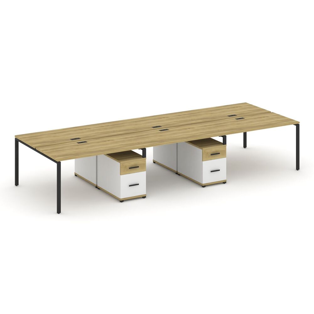 Рабочая станция на 6 мест с двумя двухсторонними опорными тумбами