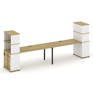 Рабочая станция с опорными шкафом купе с надставкой высокой