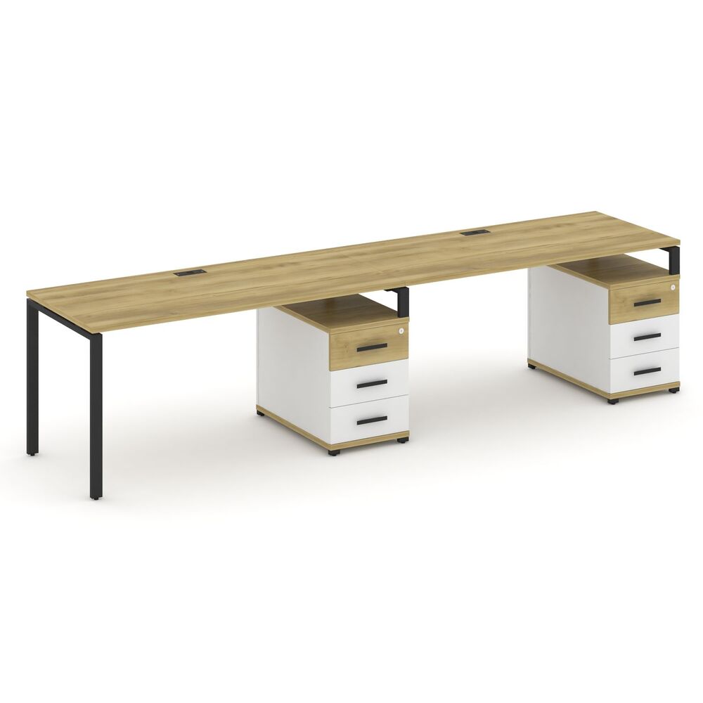 Рабочая станция на 2 места с двумя опорными тумбами