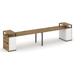 Рабочая станция с опорными распашными шкафами с верхними горизонтами